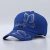 New women's diamond-encrusted baseball cap spring and summer cotton sunshade butterfly bamboo leaf rhinestone cap