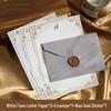 Chinese Retro Style Woven Pattern Envelope & Letter Set with Kraft Paper & Sealing Wax