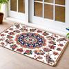Vintage Retro Peony Floral Door Mat Non Slip Entrance Doormat Classical Flower Vines Pattern Rug Farmhouse Home Decor Carpet