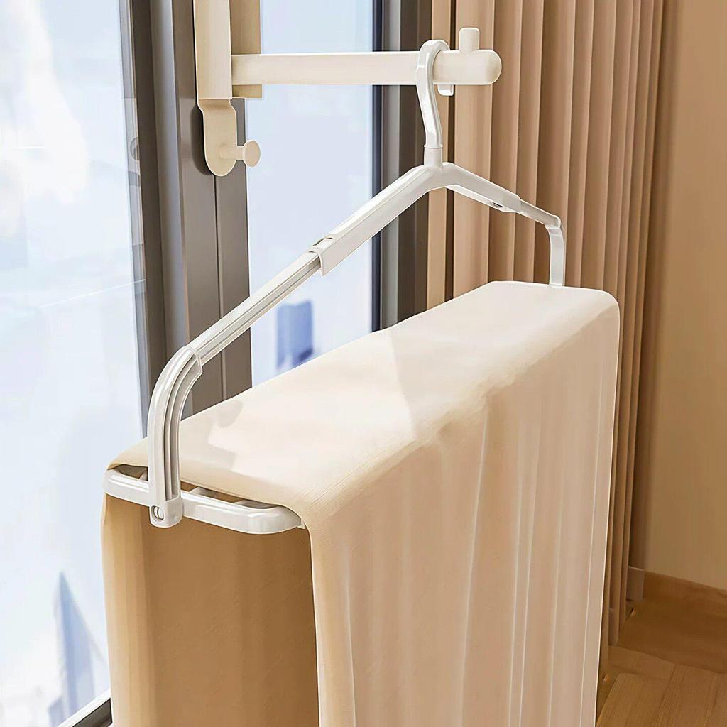 Retractable Windproof Quilt and Clothes Drying Rack, Quick-Drying and Space-Saving for Balcony Use.