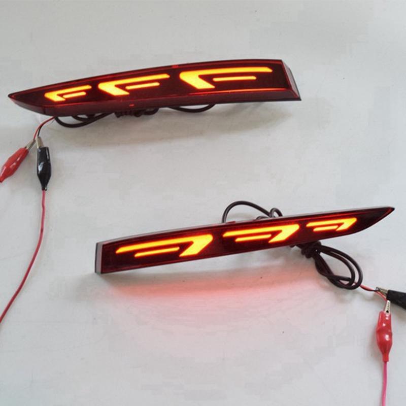 1Pair Car LED Rear Bumper Reflector Warning Brake Lamp Taillight Parking Fog Light For Solaris Accent 2017-