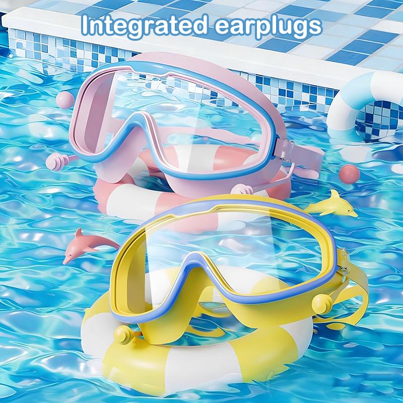Big Frame HD Children's Swimming Goggles Anti-Fog Waterproof Kids Swim Glasses for Boys Girls Multi-Color Optional 1PC