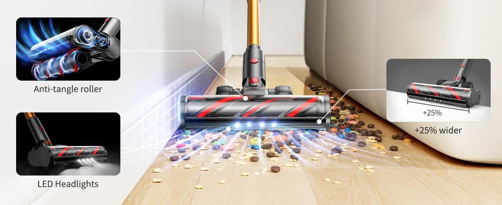 Honiture X7 Vacuum Cleaner Cordless Handheld 48KPA Strong Suction 550W Motor Smart Home Cleaning Vacuum Cleaner LED Touch Screen