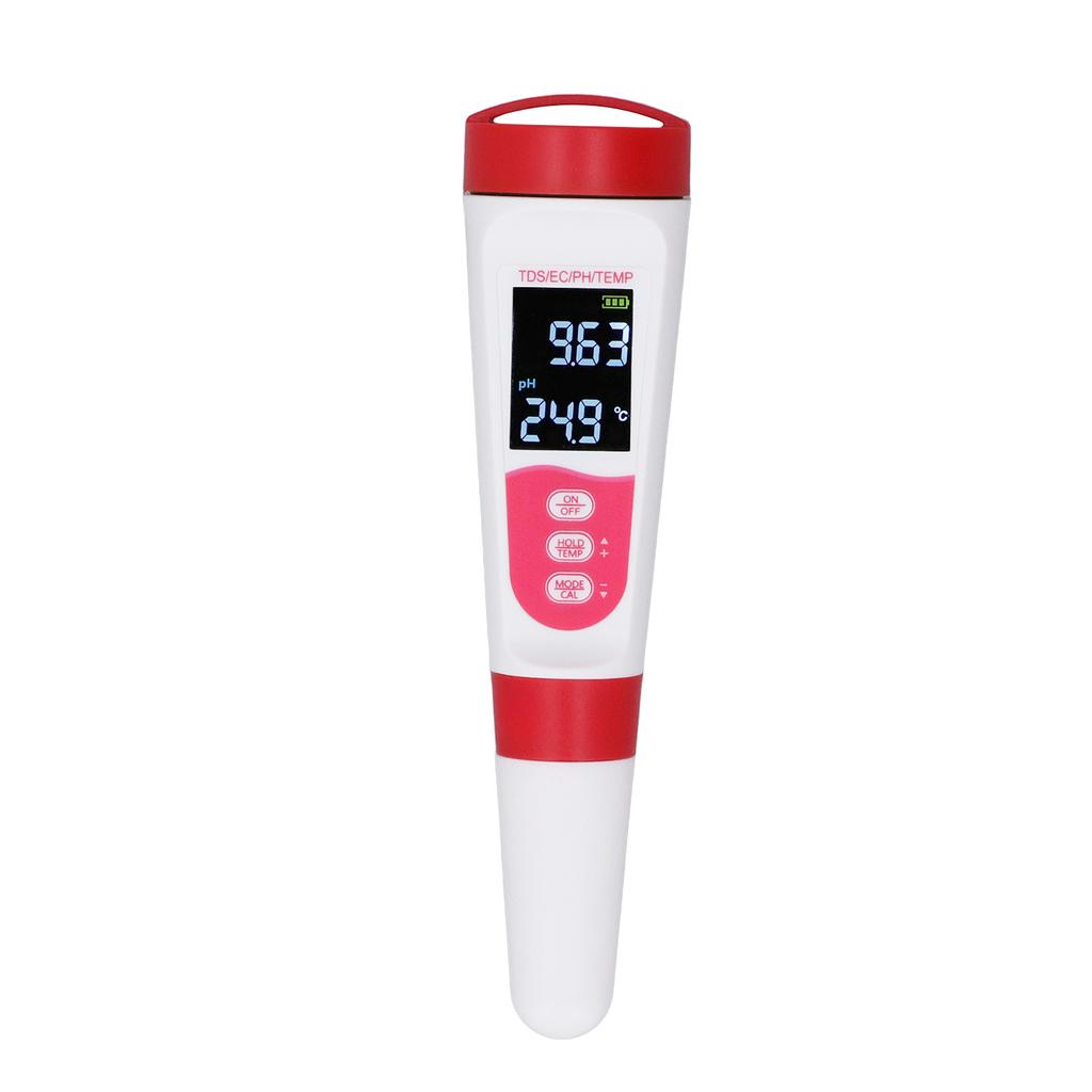 Digital Water Tester 4 In 1 TDS EC PH Temperature Test Pen Backlit Display High Sensitivity Water Quality Detector