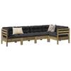 5 Piece Garden Sofa Set with Cushions Pressure Treated Pine Wood