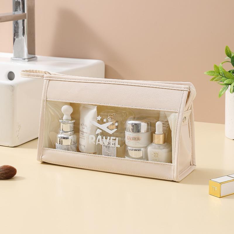 

Стандартная сумка для туалетных принадлежностей в самолете, прозрачная водонепроницаемая косметичка, удобная дорожная сумка, сумка для хранения масел 26*15.5*8.5cm бежевый