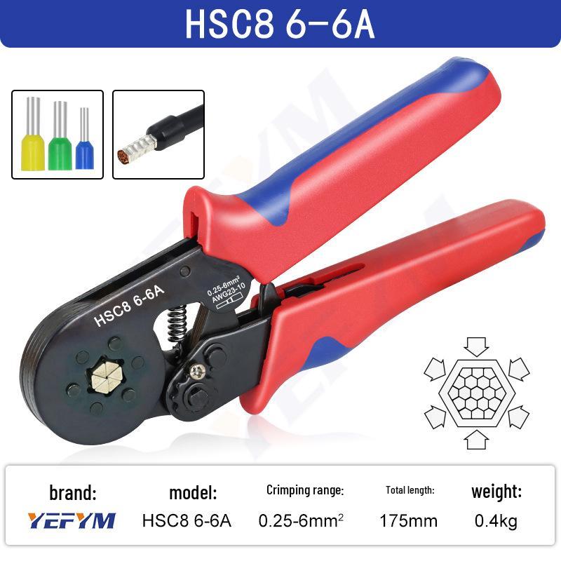 Compact Tube Terminal Crimper Ratchet Tool Set for Electricians