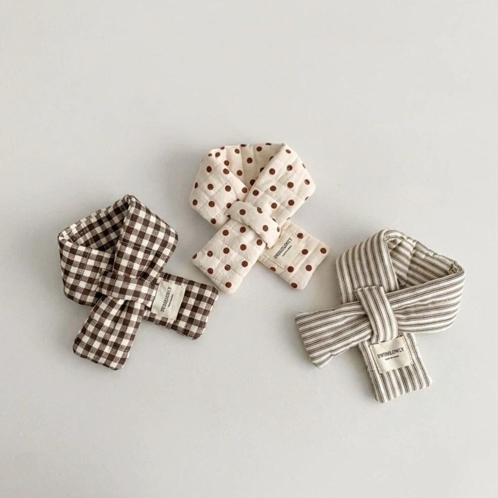 Striped Plaid Cross Wrap Scarf 3 Colors Children Scarf Cute Baby Neckerchief  Baby Girls