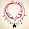Beaded Starfish & Seahorse Multi-layer Necklace - Handmade Ocean Style Women's Accessory