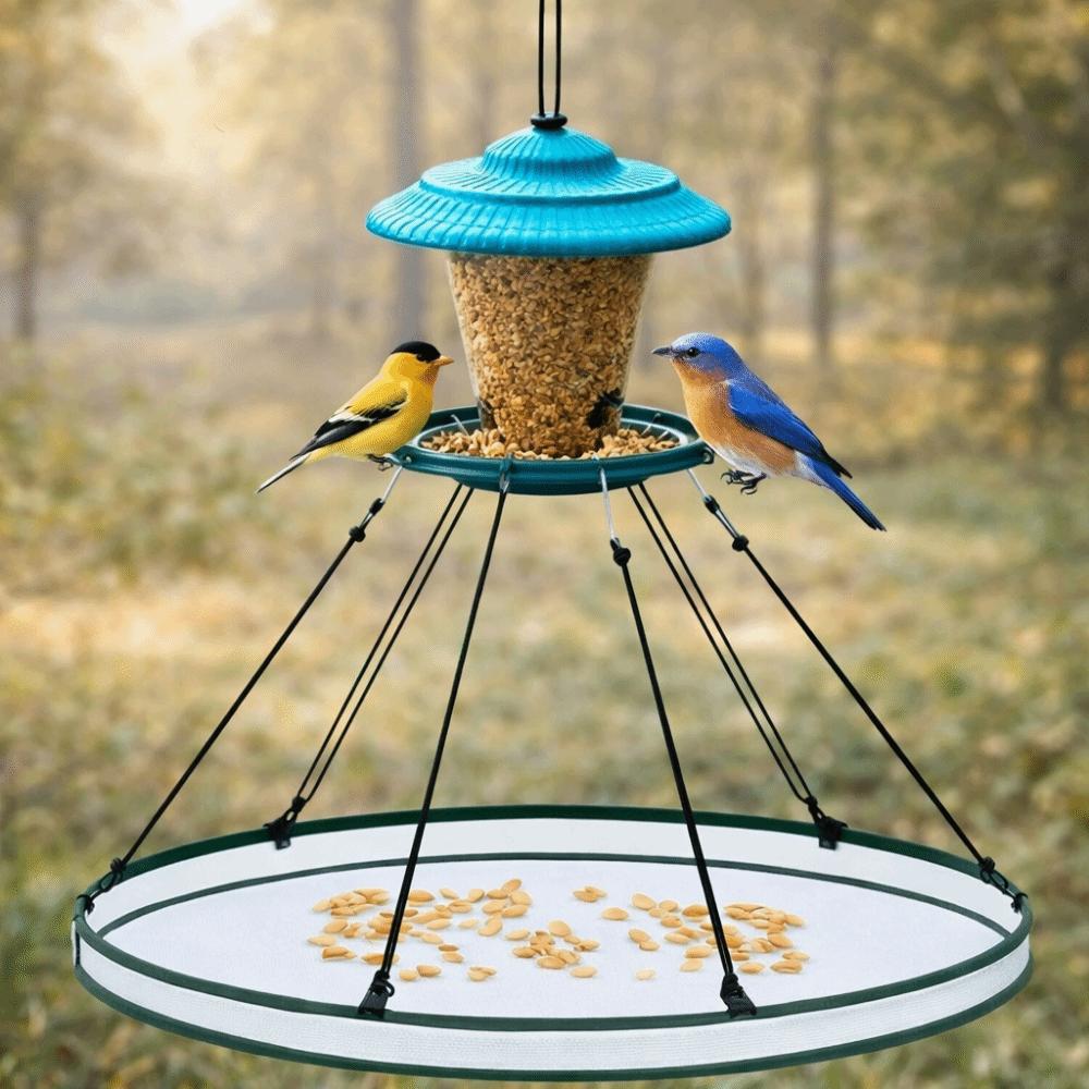 Foldable Bird Food Catcher Tray Antispill Large Capacity Hanging Bird Feeder Windproof Efficient Collection Bird Food Collector