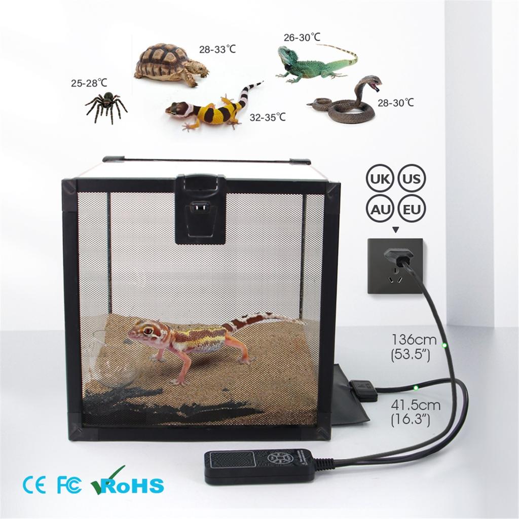 110-5w Indoor Reptile Pet Plant PVC Temperature Heating Pad LCD Display Thermostat Controller Custom Timing Mode IPX7 Waterproof