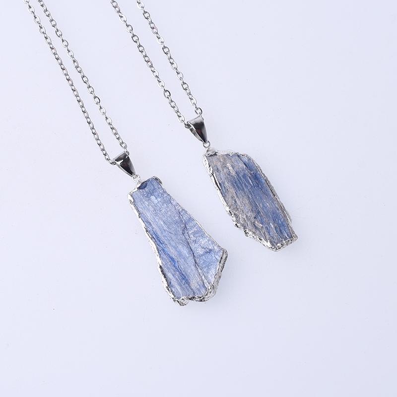 Natural Blue Kyanite Cyanite Pendants for Unisex Necklace Making Findings