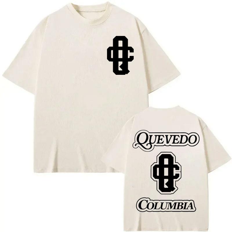 Rapper Quevedo Columbia Double Sided Print T Shirt Oversized Hip Hop Short Sleeve T-shirt Men Women Casual Fashion Loose T-shirt