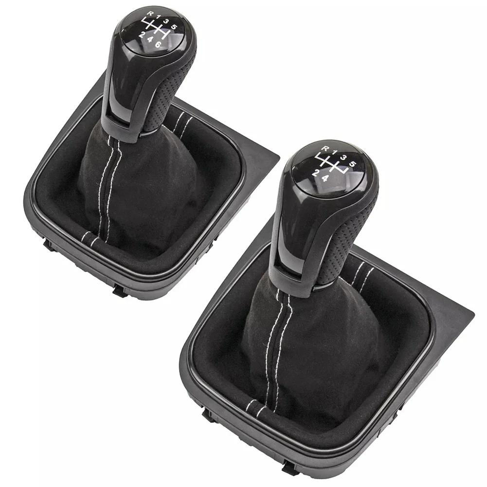 Für Golf 5 MK5 Golf 6 MK6 Auto Geschwindigkeits Gangschaltungsknauf mit Manschette für Jetta MK3 SCIROCCO III 137 138 EOS 1F7 1F8