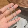 Star zircon fringed earrings women's new popular earrings light luxury high-end temperament long earrings