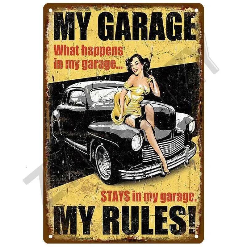 Garage House Plaque Metal Poster Tin Sign Plate Posters Vintage Retro Aesthetic Room Decor Wall Art Decoration 26T0104 26T0104
