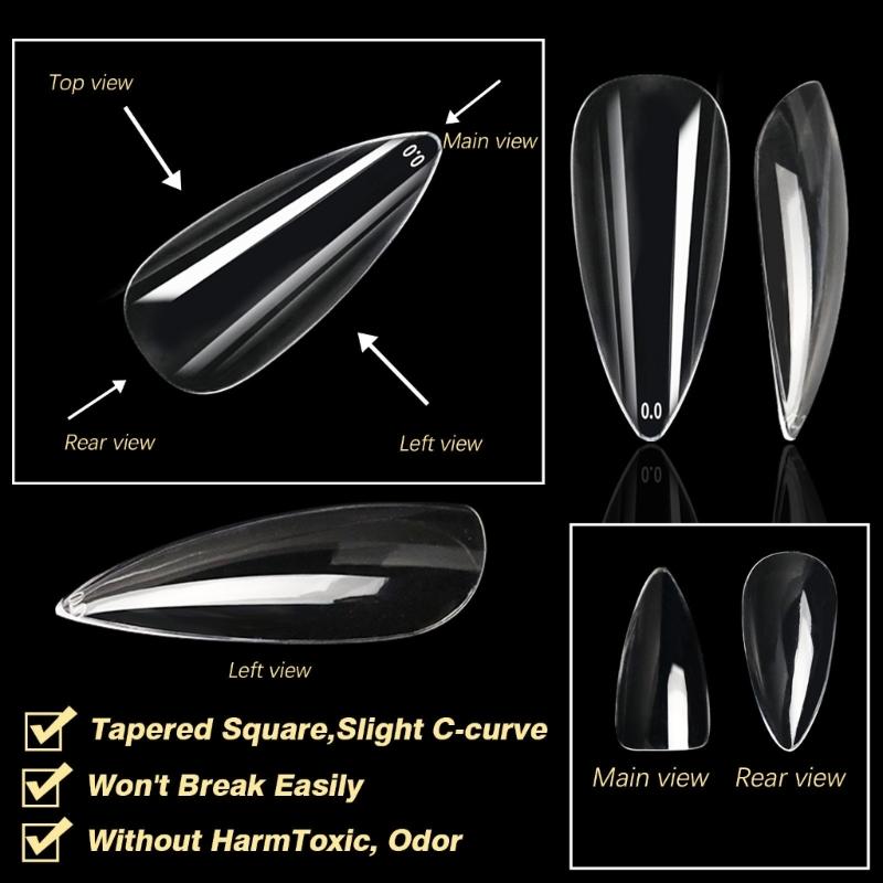 Clear Gel Nail Tips DIY Nail Extensions Transparent False Nails Art Decoration Long-Lasting Perfect for DIY Nail Art