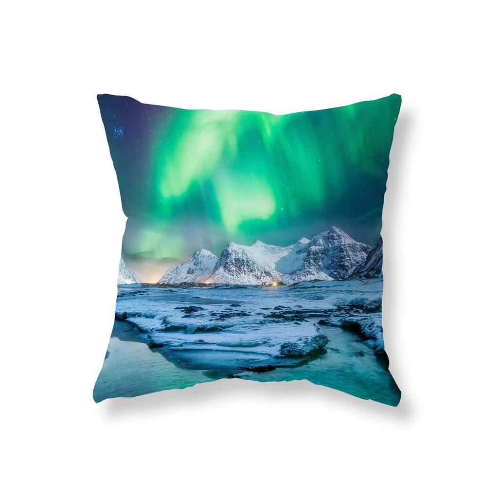 Starry Sky Aurora View Throw Pillow Cover Sofa Decor Room Aesthetics Decor Pillow Cover Chair Cushion Cover Home Decor