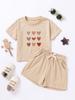 Zweiteiliges Set für Mädchen mit Prints, Neuer Sommerstil, Mode für Kinder, Kurzarm, Lässig, Bequeme Kinder-Shorts