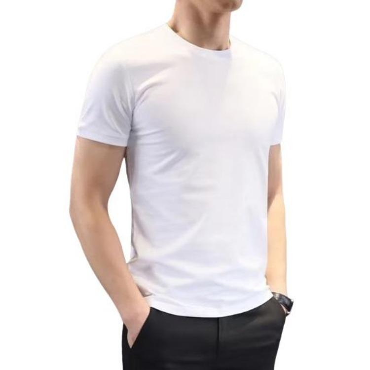 Men Summer Slim Fit T-shirt Solid Color O Neck Short Sleeves Soft Breathable Pullover Sports Business Casual Office Top