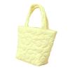 Flower Pattern Tote Bag Women Polyester Cute Elegant Handbag for Lunch Box Feeding Bottle Snack White