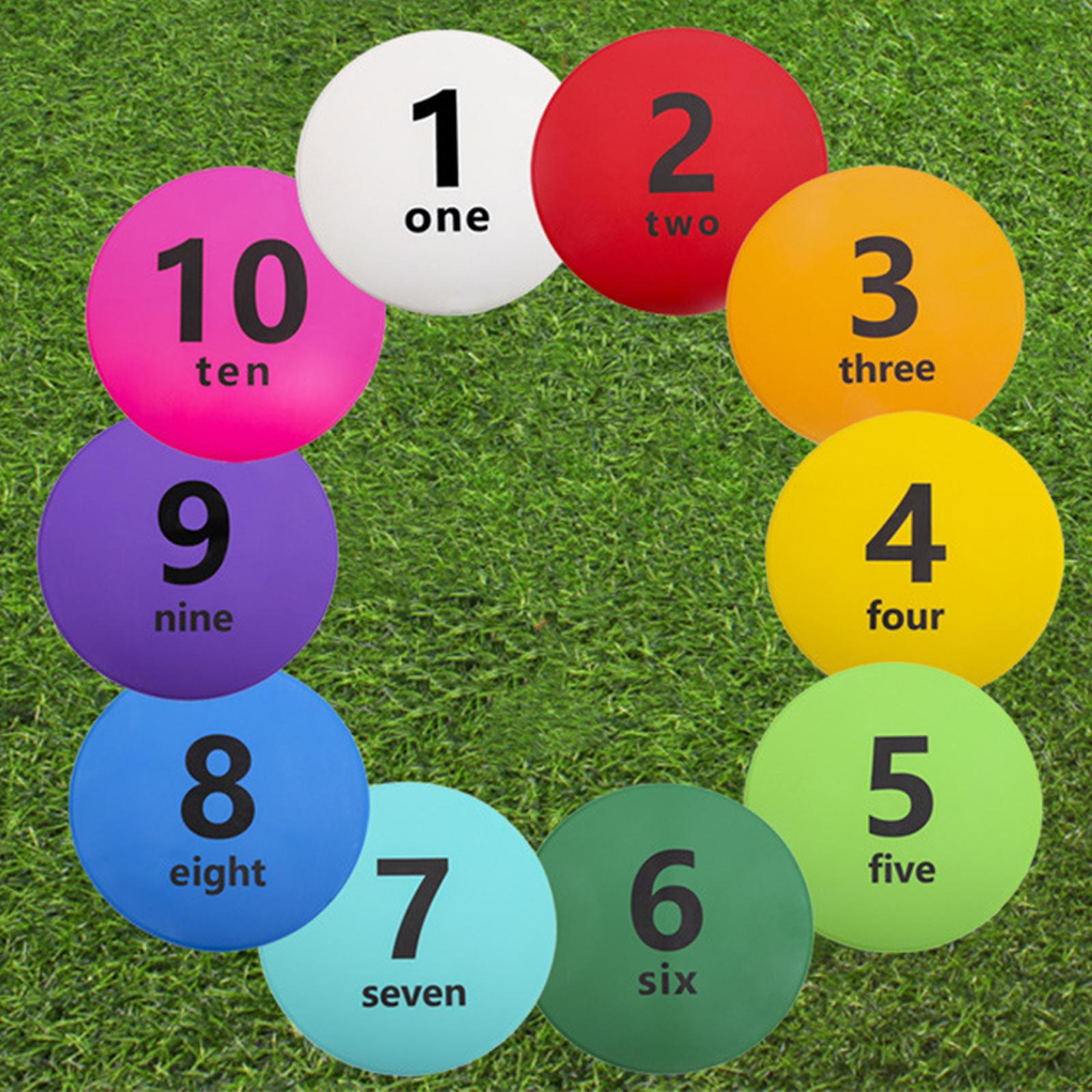 

10Pcs Numbered Floor Spots Markers Soccer Training Mats Durability Equipment Landmark for