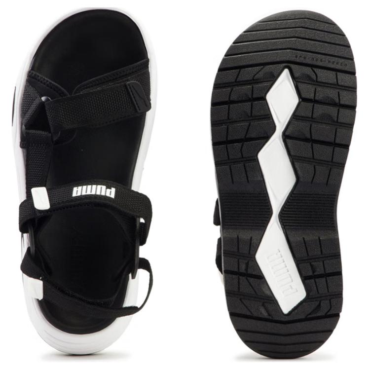 Puma Traek Lite Comfortable Casual Beach Sandals Unisex Sandals Black White 389075-08