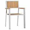 Garden Chair 2 Pcs Solid Teak Wood and Stainless Steel