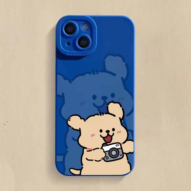 Dog Taking Photos Phone Case For Samsung Galaxy S25 S24 Ultra S23 FE S22 Plus S21 S20 A15 A35 A54 A55 Soft Silicone Bumper Cover