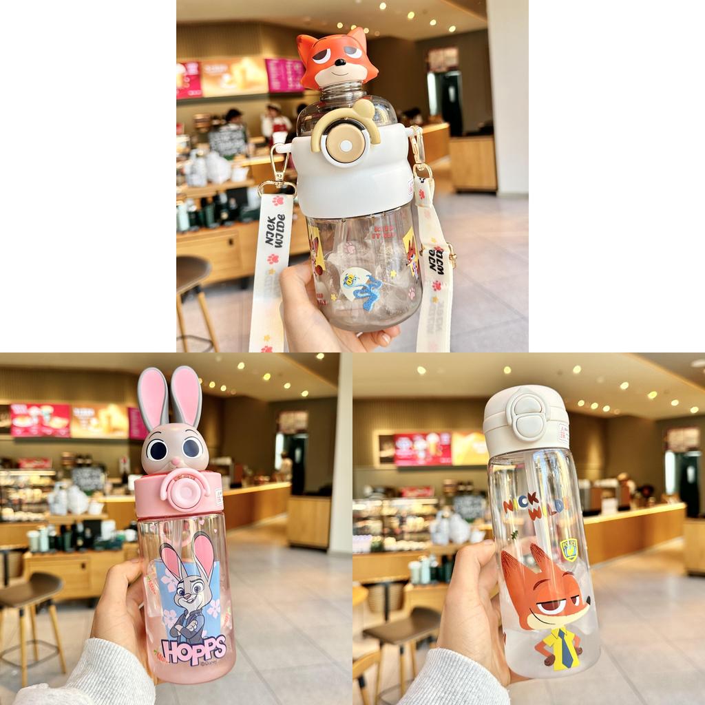Zootopia Nick And Judy Plastic Space Cup With Locking Lid For Kids And Teens