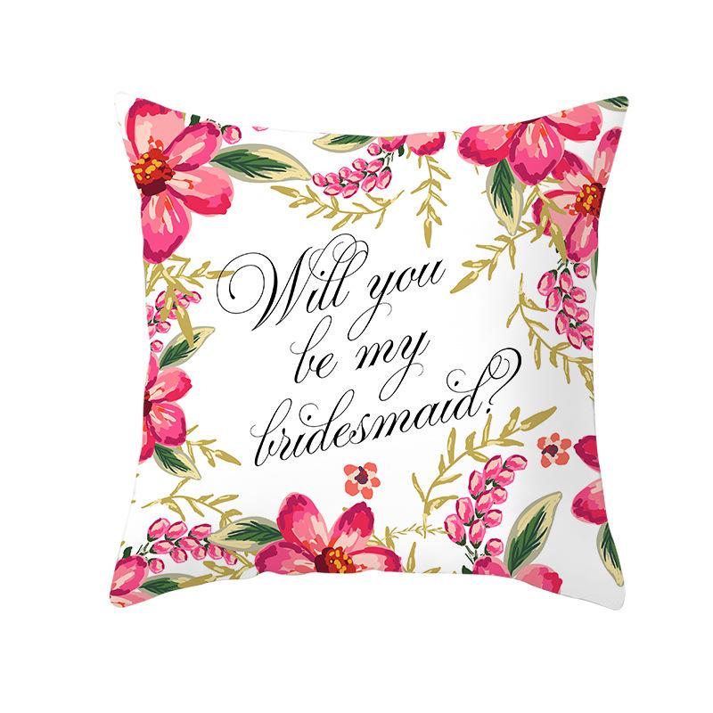 Pink Series Valentine's Day Peach Skin Pillowcase Home Sofa Cushion Cover Square Pillowcase