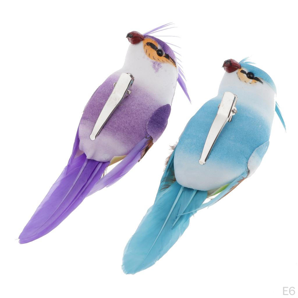12 Pack Artificial Simulation Foam Feather Type Bird, Mini Parrot Ornaments DIY Craft for Wedding