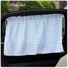 Parasol de Coche a Cuadros de Dibujos Animados 2026 - Cortina de Ventana de Algodón para Protección contra el Calor del Verano