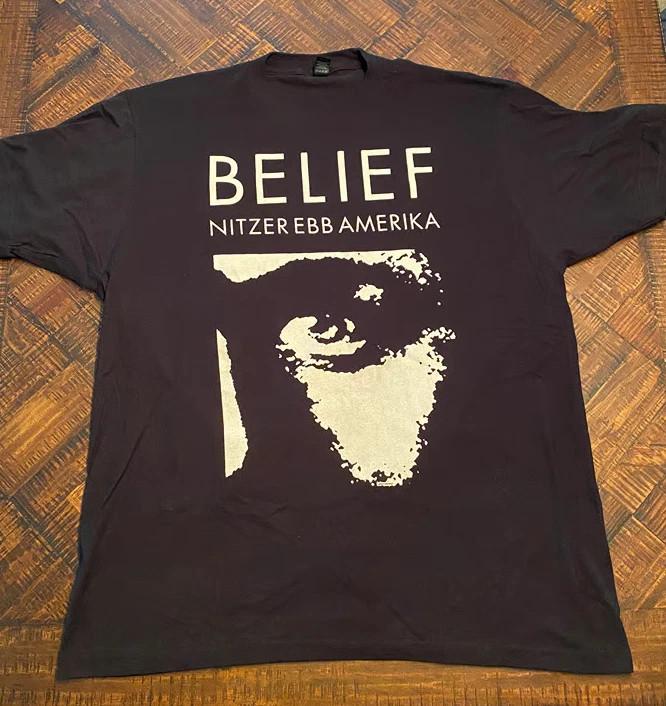 Футболка унисекс Nitzer Ebb группа Belief Черная хлопковая футболка S