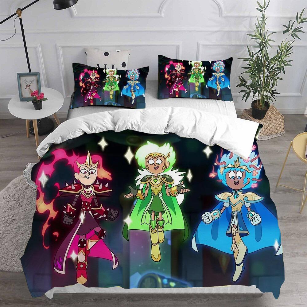 Cartoon Amphibia 3D Printed Duvet Case Girl in a Frog World Pillowcase Twin Full Queen King Size for Bedroom Decor