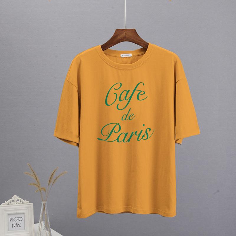 Shellsuning Mode-T-Shirts mit Buchstaben-Aufdruck für Damen, übergroß, 100 % Baumwolle, Basic-T-Shirts, Streewear-Mädchen-Top, koreanisches, schlichtes Gothic-Softtop