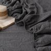 Muji-Style Washed Cotton Fitted Sheet Set - Non-Slip, Single Piece, Mattress Protector