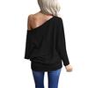 Women's Off Shoulder Long Sleeve Oversized Pullover Sweater Knit Jumper Loose Tunic Tops