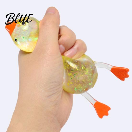 Soft Duck Toy 1/4Pcs Sugar Stress Ball Anxiety Relief Glitter Powder Squeeze Slow Return Stretchy Rising Relaxing Clear Pinch Fidget Animal Shaped