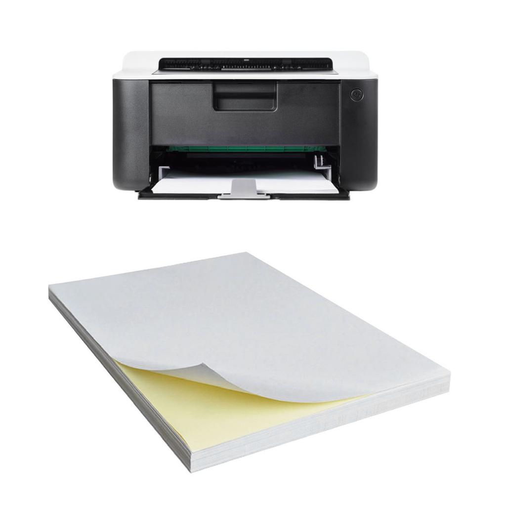 100 listů A4 Lepicí papír Čirý tisk Závod Fiber Sticker Papír pro tiskárnu Samolepicí papír