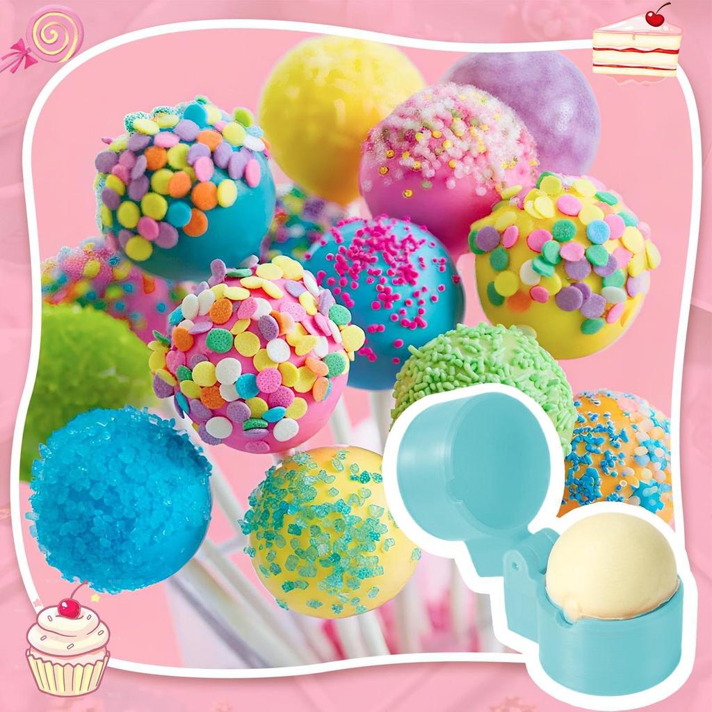 Cake Pop Mold Easy Circle Cake Pop Cutter Mold Easy-Release Dessert Maker Aid For Soft Clay Chocolate Rice Balls Mochi Cookie