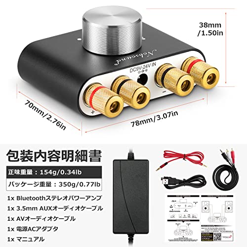 Nobsound New NS-01G Pro Power Amplifier, Bluetooth 5.0, 100W, Amplifier, Speaker, HiFi Audio, with Power Supply (Upgraded Version)