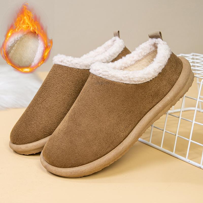 Birkenstock cotton slippers autumn and winter new retro flat-bottomed velvet warm bag head fluffy cotton slippers