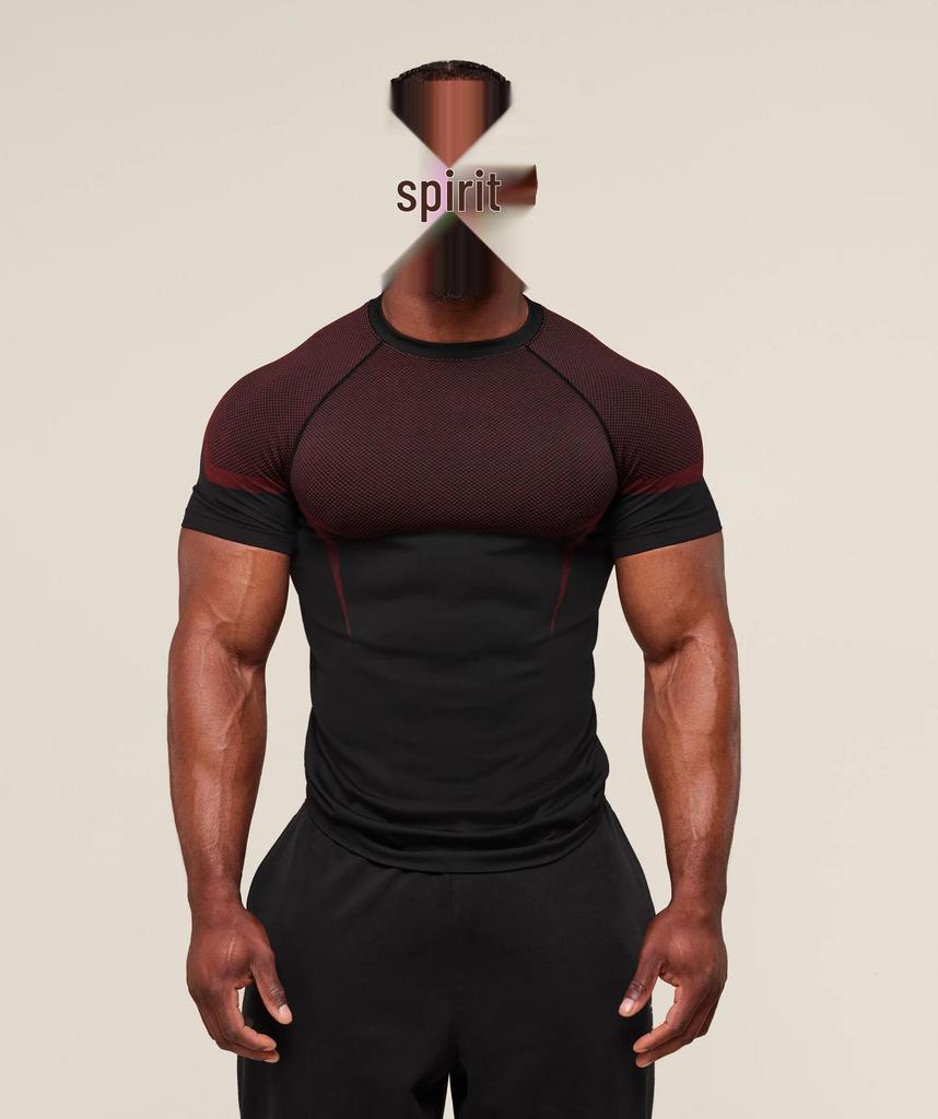 GYMSHARK Herr Quick-Dry Andningsbar Kompressionströja, Kortärmad Muskellinje T-shirt