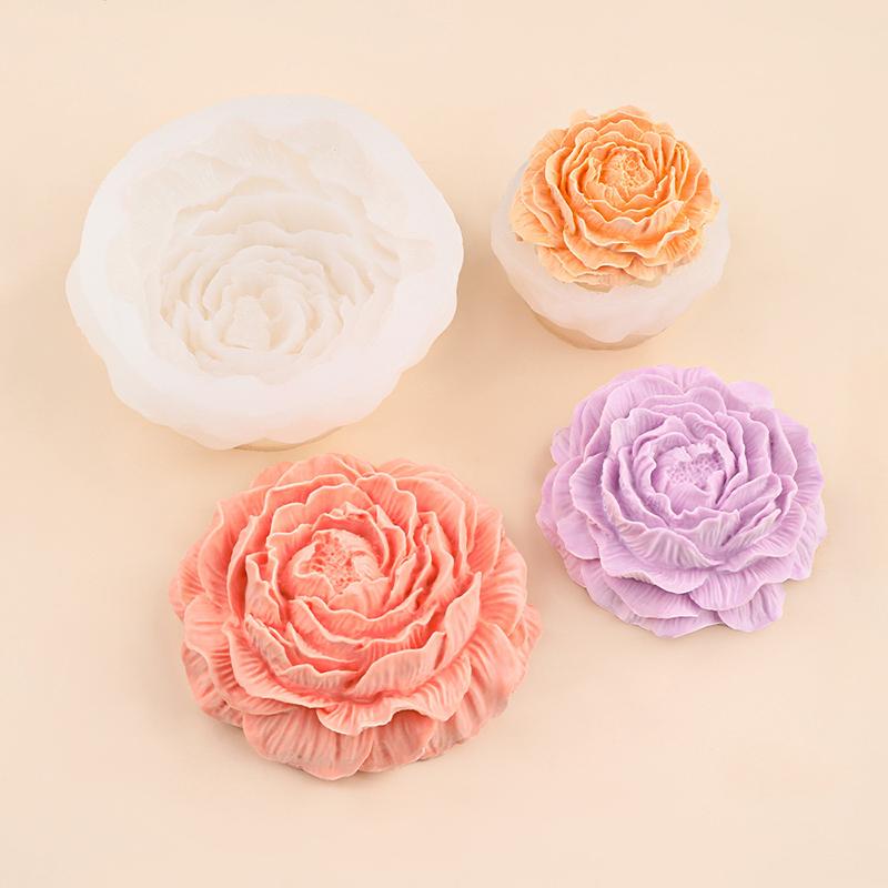 Peony Candle Silicone Mold Rose Cake Chocolate Silicone Mold Soap Mold Valentine'S Day Gift Rose Flower Mold