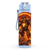 1PC Lava Fire Demon Monster Pattern 750ml Color Plastic Sports Water Bottle Leakproof Flip Straw Lid Suitable for Sports Office Home Use