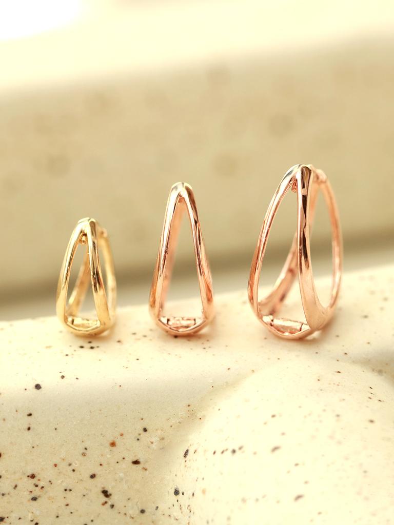 Minimalpiercing 14K Bold Double-Strand Ring Piercing Earrings