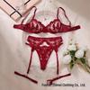 Y Cross-Border Transparent Mesh Lingerie Set: Sexy Three-Piece Women's See-Through Bra