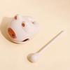 Cartoon Cat Wooden Fish Toy with Mallet Stress Relief Meditation Temple Block Calming Zen Drum Percussion Instrument Toy Birthday Gift