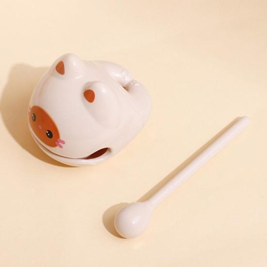 Cartoon Cat Wooden Fish Toy with Mallet Stress Relief Meditation Temple Block Calming Zen Drum Percussion Instrument Toy Birthday Gift